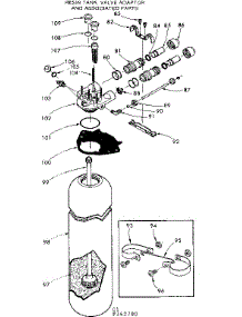 Resin Tank, Valve Adapter And Associated Parts parts for Kenmore Water Softener 625.342700 (625342700, 625 342700) from AppliancePartsPros.com