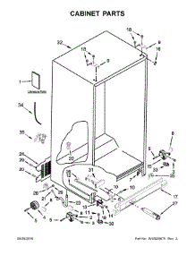 Cabinet Parts parts for Kenmore Refrigerator 106.51799413 (10651799413, 106 51799413) from AppliancePartsPros.com