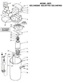 Softener Assembly parts for Kenmore Water Softener 625.3487003 (6253487003, 625 3487003) from AppliancePartsPros.com