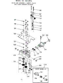 Valve Cap Asm., Safety Valve & Flow Washer Housing parts for Kenmore Water Softener 625.34735 (62534735, 625 34735) from AppliancePartsPros.com