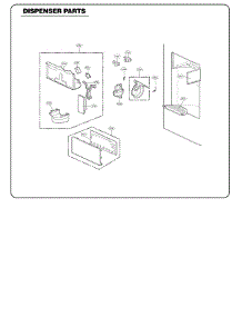 Dispenser Parts parts for Kenmore Refrigerator 795.71093111 (79571093111, 795 71093111) from AppliancePartsPros.com