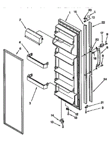 Refrigerator Door parts for Kenmore Refrigerator 106.9545511 (1069545511, 106 9545511) from AppliancePartsPros.com