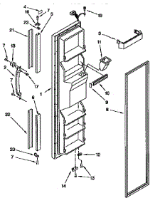 Freezer Door parts for Kenmore Refrigerator 106.9545511 (1069545511, 106 9545511) from AppliancePartsPros.com