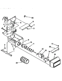 Motor And Ice Container parts for Kenmore Refrigerator 106.9545511 (1069545511, 106 9545511) from AppliancePartsPros.com