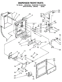 Dispenser Front parts for Kenmore Refrigerator 106.9537652 (1069537652, 106 9537652) from AppliancePartsPros.com