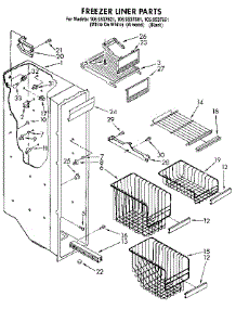 Freezer Liner parts for Kenmore Refrigerator 106.9537621 (1069537621, 106 9537621) from AppliancePartsPros.com