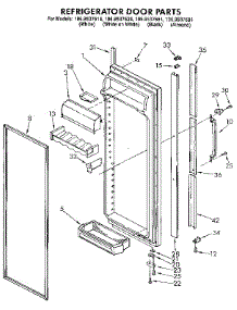 Refrigerator Door parts for Kenmore Refrigerator 106.9537624 (1069537624, 106 9537624) from AppliancePartsPros.com