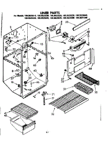 Liner Parts parts for Kenmore Refrigerator 106.8625520 (1068625520, 106 8625520) from AppliancePartsPros.com
