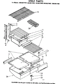 Shelf Parts parts for Kenmore Refrigerator 106.8627420 (1068627420, 106 8627420) from AppliancePartsPros.com