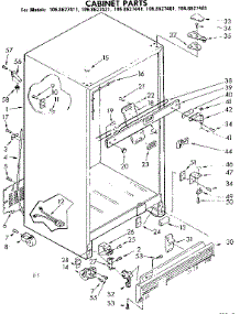 Cabinet Parts parts for Kenmore Refrigerator 106.8627421 (1068627421, 106 8627421) from AppliancePartsPros.com