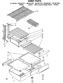 Shelf Parts parts for Kenmore Refrigerator 106.8627421 (1068627421, 106 8627421) from AppliancePartsPros.com