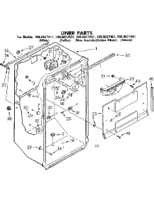 Liner Parts parts for Kenmore Refrigerator 106.8627461 (1068627461, 106 8627461) from AppliancePartsPros.com