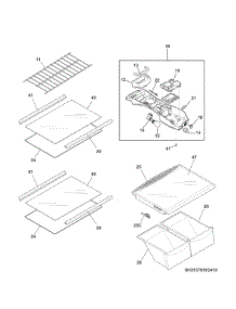 Shelves parts for Kenmore Refrigerator 253.60505510 (25360505510, 253 60505510) from AppliancePartsPros.com