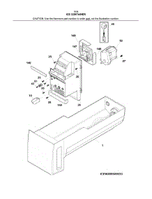 Ice Container parts for Kenmore Refrigerator 253.70349414 (25370349414, 253 70349414) from AppliancePartsPros.com