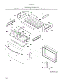 Freezer Drawer, Baskets parts for Kenmore Refrigerator 253.70443410 (25370443410, 253 70443410) from AppliancePartsPros.com