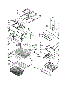 Shelf Parts parts for Kenmore Refrigerator 596.72019016 (59672019016, 596 72019016) from AppliancePartsPros.com