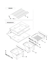 Shelf Parts parts for Kenmore Refrigerator 106.72153111 (10672153111, 106 72153111) from AppliancePartsPros.com