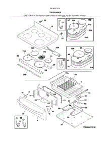 Top / Drawer parts for Kenmore Range 790.95073315 (79095073315, 790 95073315) from AppliancePartsPros.com