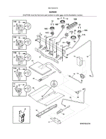 Burner parts for Kenmore Range 790.75233313 (79075233313, 790 75233313) from AppliancePartsPros.com