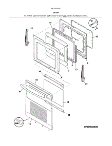 Door parts for Kenmore Range 790.75233313 (79075233313, 790 75233313) from AppliancePartsPros.com