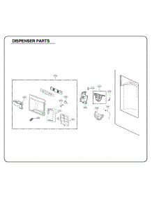 Dispenser Parts parts for Kenmore Refrigerator 795.73165610 (79573165610, 795 73165610) from AppliancePartsPros.com