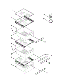 Refrigerator Shelf Parts parts for Kenmore Refrigerator 106.51719413 (10651719413, 106 51719413) from AppliancePartsPros.com