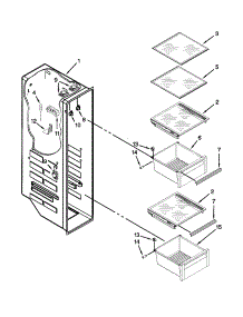 Freezer Liner Parts parts for Kenmore Refrigerator 106.51182113 (10651182113, 106 51182113) from AppliancePartsPros.com
