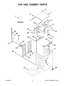 Top And Cabinet Parts parts for Kenmore Washer 110.28133411 (11028133411, 110 28133411) from AppliancePartsPros.com