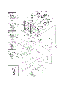 Burner parts for Kenmore Range 790.72319013 (79072319013, 790 72319013) from AppliancePartsPros.com