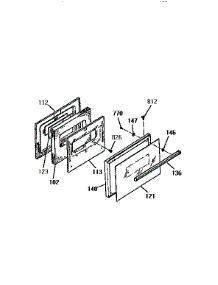 Door Section parts for Kenmore Range 911.4624191 (9114624191, 911 4624191) from AppliancePartsPros.com