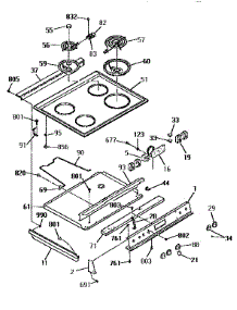 Main Top Section parts for Kenmore Range 911.4624191 (9114624191, 911 4624191) from AppliancePartsPros.com