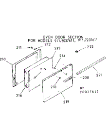 Oven Door Section parts for Kenmore Range 911.6037611 (9116037611, 911 6037611) from AppliancePartsPros.com