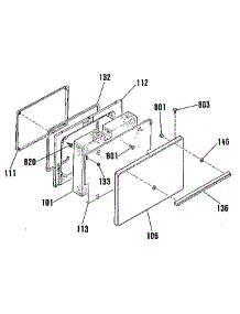 Oven Door Section parts for Kenmore Range 911.6018913 (9116018913, 911 6018913) from AppliancePartsPros.com