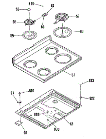 Main Top Section parts for Kenmore Range 911.6018913 (9116018913, 911 6018913) from AppliancePartsPros.com