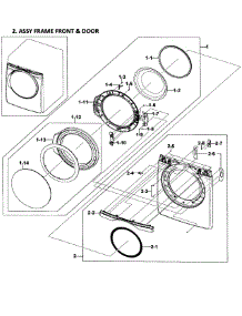 Front / Door Assy parts for Samsung Dryer DV419AGU/XAA-02 from AppliancePartsPros.com