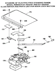 Door Lock Section parts for Kenmore Range 911.9352591 (9119352591, 911 9352591) from AppliancePartsPros.com