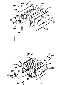 Visi-Bake Upper & Lower Door parts for Kenmore Range 103.4267211 (1034267211, 103 4267211) from AppliancePartsPros.com