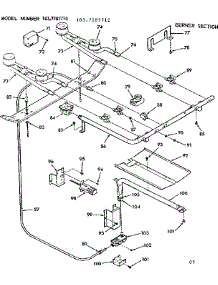 Burner Section parts for Kenmore Range 103.7287710 (1037287710, 103 7287710) from AppliancePartsPros.com