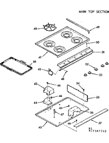Main Top Section parts for Kenmore Range 103.7287710 (1037287710, 103 7287710) from AppliancePartsPros.com