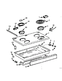 Main Top Section parts for Kenmore Range 103.9886700 (1039886700, 103 9886700) from AppliancePartsPros.com