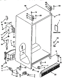 Cabinet parts for Kenmore Refrigerator 106.9500520 (1069500520, 106 9500520) from AppliancePartsPros.com