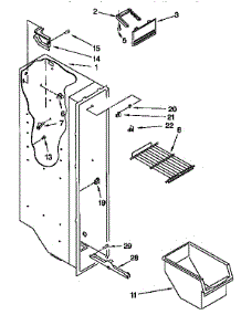 Freezer Liner parts for Kenmore Refrigerator 106.9500520 (1069500520, 106 9500520) from AppliancePartsPros.com