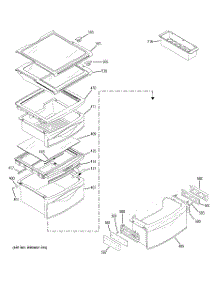 08 - Fresh Food Shelves parts for Ge Refrigerator RSK25MGMKCCC from AppliancePartsPros.com