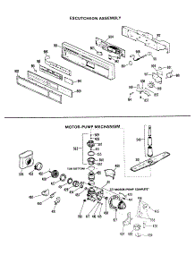 02 - Escutcheon Assembly parts for Ge Dishwasher HDA2000G02 from AppliancePartsPros.com