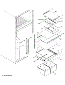 06 - Fresh Food Shelves parts for Ge Refrigerator HTM18IBPFRSA from AppliancePartsPros.com