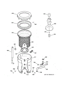 03 - Tub, Basket & Agitator parts for Ge Washer WBSR1060T5AA from AppliancePartsPros.com