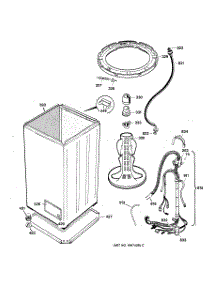 02 - Cabinet & Agitator parts for Ge Washer WZSE5310T0WW from AppliancePartsPros.com
