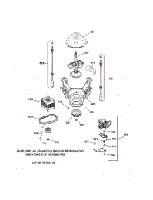 04 - Suspension, Pump & Drive Components parts for Ge Washer WISQ416AT6WW from AppliancePartsPros.com