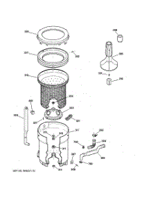 03 - Tub, Basket & Agitator parts for Ge Washer WJXR2080V0AA from AppliancePartsPros.com