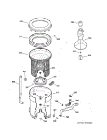 03 - Tub, Basket & Agitator parts for Ge Washer WPXQ3090TAAA from AppliancePartsPros.com